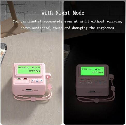 SKPY 3D Pager Case Compatible with AirPods 4 Case Cover, Shock-Proof Protective Cute Soft Silicone Luminous Case with Cleaning Pen, Lanyard for Men Women in Saudi Arabia