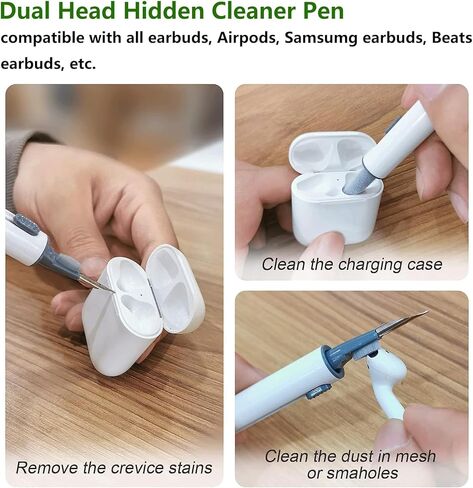 غطاء حافظة متوافق مع سماعات Soundcore P40i من Anker Earbuds، غطاء من السيليكون مع مجموعة أدوات تنظيف وغطاء واقٍ مقاوم للصدمات مع سلسلة مفاتيح إكسسوارات Carabiner (أسود) in Kuwait