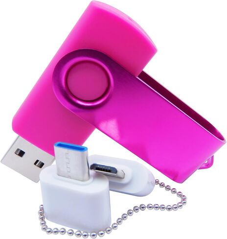 محركات أقراص فلاش USB بسعة 256 ميجابايت، محركات أقراص الإبهام، بطاقات ذاكرة بندريف مع محول OTG ومحول Type-C/USB C (وردي) in Kuwait