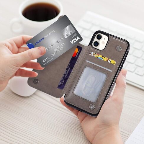 حافظة UEEBAI لهاتف iPhone 12 Mini مقاس 5.4 بوصة، حافظة جلدية PU فاخرة [مشبك مغناطيسي] [فتحات للبطاقات] وظيفة الوقوف نمط زهرة الفراشة غطاء محفظة خلفي ناعم متين مقاوم للصدمات من مادة TPU - أخضر نعناعي in Kuwait
