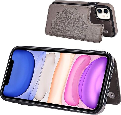 حافظة UEEBAI لهاتف iPhone 12 Mini مقاس 5.4 بوصة، حافظة جلدية PU فاخرة [مشبك مغناطيسي] [فتحات للبطاقات] وظيفة الوقوف نمط زهرة الفراشة غطاء محفظة خلفي ناعم متين مقاوم للصدمات من مادة TPU - أخضر نعناعي in Kuwait