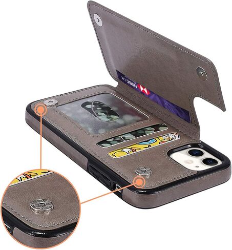 حافظة UEEBAI لهاتف iPhone 12 Mini مقاس 5.4 بوصة، حافظة جلدية PU فاخرة [مشبك مغناطيسي] [فتحات للبطاقات] وظيفة الوقوف نمط زهرة الفراشة غطاء محفظة خلفي ناعم متين مقاوم للصدمات من مادة TPU - أخضر نعناعي in Kuwait