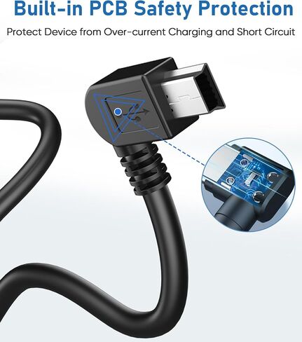 Charger Cable for Garmin GPS,(3Ft 18AWG) Thicker Shielded Mini USB Charging Cord for Garmin Nuvi,90 Degree GPS Replacement Power Adapter Wire for Garmin Drivesmart 65,Zumo XT,Dezl,Navigation in Saudi Arabia