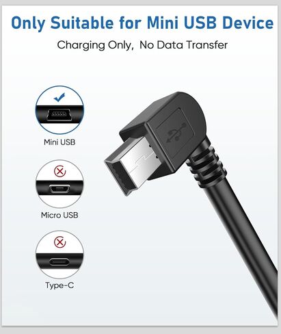 Charger Cable for Garmin GPS,(3Ft 18AWG) Thicker Shielded Mini USB Charging Cord for Garmin Nuvi,90 Degree GPS Replacement Power Adapter Wire for Garmin Drivesmart 65,Zumo XT,Dezl,Navigation in Saudi Arabia