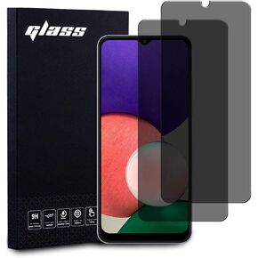 Samsung Galaxy A22 5G Privacy Tempered Glass Screen Protectors (2 Pack), Douglass Anti-Spy Screen Glass Protector 9H Hardness Film Anti-Scratch/Fingerprint Zero Bubble(Transparent Black)