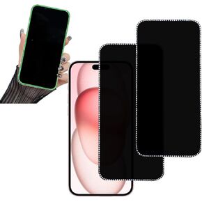 قطعتان من واقي شاشة الخصوصية اللامع لهاتف iPhone 13/ iPhone 13 Pro/iPhone 14، بدلة من الزجاج المقسى اللامع المضاد للتجسس في الليل لهاتف iPhone 13/ iPhone 13 Pro/iPhone 14 6.1 بوصة