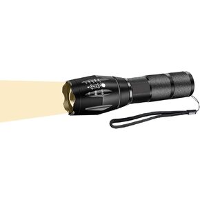 Warm Light Flashlight, Single Mode Zoomable LED Tactical Torch for Everyday Use, Camping, Hiking, Power Outage, Dog Walking