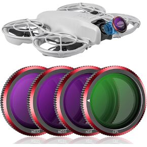 Magnetic ND & CPL Filters Set for DJI Neo Accessories - 4 Pack ND8 ND16 ND32 CPL Filters, Neutral Density Camera Lens ND Filter for Neo Drone Accessories, Ultra Slim Aluminum Frame