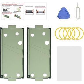 2 Pcs Galaxy S23 Ultra Back Cover Pre-Cut Sticker Tape Replacement, Back Cover Adhesive for Galaxy S23 Ultra with Tools & Instruction
