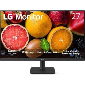 LG 24MS550-B 24 inch IPS FHD (1920x1080) 100Hz 5ms Reader Mode Tilt/Height Adjustable Stand Built in Speaker Borderless Design OnScreen Control Black Stabilizer DAS Crosshair HDMI Black