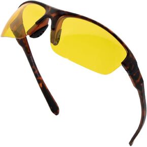 VITENZI Night Vision Glasses for Men and Women Anti Glare Safety for Night Day Driving HD Yellow Tinted Sunglasses Rome