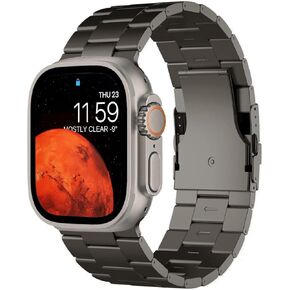 Ultra 2 Titanium Band 49mm 46mm Compatible with Apple Watch Series 10 / Ultra 2 / Ultra Metal Band (26mm Width) Titanium Strap with Secure Clasp - Titanium Color Matching iWatch Wristband