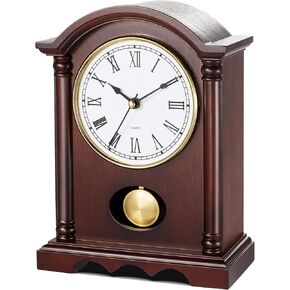 AYRELY® Wooden Table Anniversary Clock, Revolving Pendulum Mantel Clock, Antique Shelf Clock, Desk Grandfather Clock for Living Room, Home Decor Gift