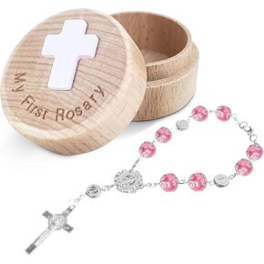 My First Rosary, Baby Rosary Baptism Keepsake Box, Baby Rosary Catholic Baptism Gifts for Boys, Rosary for Baby Birthday Baby Shower