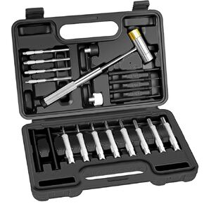 BESTNULE Punch Set, Pin Punches, Punch Tool, Roll Pin Punch Set, Made of High Quality Metal Material Including Punches and Hammer, Mechanical Repair Tool, with Organizer Storage Box (with Bench Block)