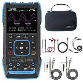 【Newest Upgraded 2C53T with 2 P6100 Probe】 3In1 Oscilloscope/Multimeter/DDS Signal Generator 50MHz Bandwidth 250MS Sampling Rate 20000 Count RMS for Voltage, Current, Capacitor, Resistor, Diode Test