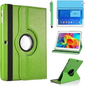Case for Samsung Galaxy Tab 4 10.1 inch 2014 (SM-T530 T531 T535 T537) - 360 Degree Rotating Stand Case Full Protective Smart Cover,with Stylus Pen,Screen Film (Black)