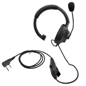 Walkie Talkie Single Sided Tactical Earmuff Headphone Ham Radio Headset Boom Mic with Ptt for UV5R RT21 RT22 BF-FHP TK1200 2 Pin Radios