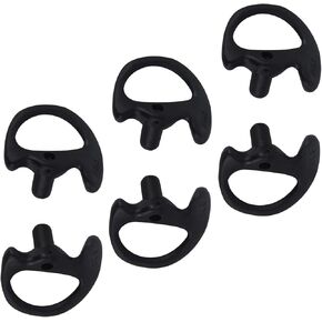 Soft Silicone Ear Mold Mould Kit Acoustic Coil Tube Earpiece Replacement for Walkie Talkie FBI Sytle Headsets(Small Medium Large S M L) (Black Small)