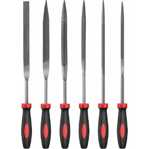 Hi-Spec 3pc Metal Hand File Tool Set Kit. Large Steel Files. Flat, Round & Half-Round for Crafts, Metal & Wood Work