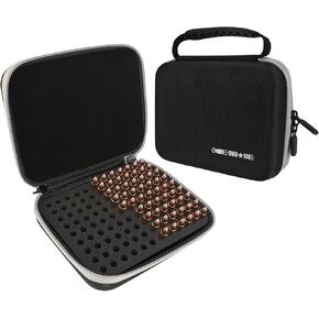 108 Round 9MM Ammo Case, Ammo Storage Box Compatible with 9mm Luger, 9mm Parabllum, 9mm Makarov, .380 ACP, .32 ACP, .45 ACP, 30 Luger, 32 S&W, 40 S&W, Bullets Organize Case for 9mm (Black)