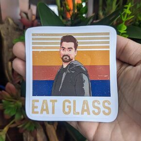 3PCS - David Rose Schitt's Creek Eat Glass Stickers 3 Inches