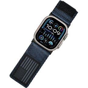 Tefeca Fortitude Series USA Flag Ultrawide Band Compatible with Apple Watch Ultra/Ultra2 Series 9/8/SE2/7/6/SE/5/4/3/2/1