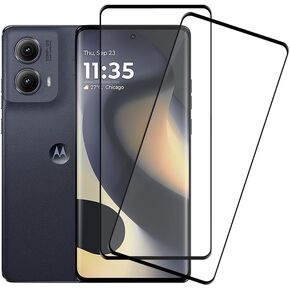 [2 Pack] for Moto Edge 2024 Screen Protector Tempered Glass Film [3D Curved Edge] [9H Hardness] [Anti-Scratch] [Bubble Free] [Case Friendly] Designed for Motorola Edge 2024 Screen Protector