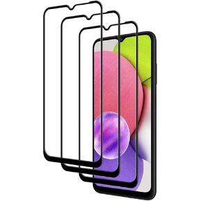 [3-Pack] Compatible for Samsung Galaxy A03s Tempered Glass Screen Protector [Full Coverage], 0.26mm 9H Hardness Glass Screen Protector [Black]