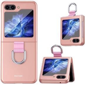Kowauri for Samsung Galaxy Z Flip 5 5G Case with Ring,Slim Anti-Fall Shockproof Protective Phone Cover Case for Samsung Galaxy Z Flip 5 5G 2023 (Rose Gold)