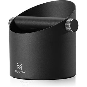 Espresso Knock Box, Coffee Grounds Knock Box with Removable Knocking Rod Shock, Non-slip Base(Black)