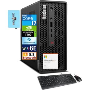 Lenovo ThinkStation P3 Ultra Small Form Factor Workstation Mini Desktop (Intel i7-13700, T400 4GB, 16GB DDR5, 2x1TB SSD R0 (2TB), Win 11 Pro) w/MS 365 Personal, DKZ USB Port Expander