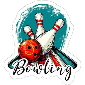 Bowling Sport Sticker Decal Vinyl Small Waterproof for Water Bottle Mug Passport Book Scrapbook Notebook Laptop Tumbler Skateboard Computer Phone Size Funny Gift Car Stickers ID44990