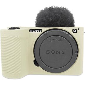 Easy Hood Camera Case For Sony ZV-E10 II, Soft Silicone Travel Carrying Case ZVE10 II Protective Cover Body Skin DSLR Camera Sleeve (White)