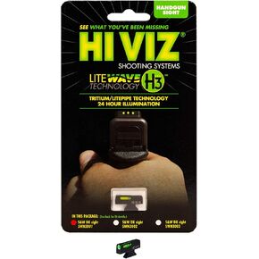 HiViz® Litewave H3 Sight Tritium LitePipe Day/Night for Smith and Wesson Revolvers with DX Type Interchangeable Front Sight Height 0.250