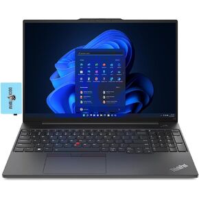Lenovo Thinkpad E16 Gen 2 Home & Business Laptop (AMD Ryzen 5 7535U 6-Core, 8GB DDR5 4800MHz RAM, 256GB PCIe SSD, 16.0" 60 Hz Fingerprint, WiFi, Bluetooth, Win 10 Pro) with Dockztorm Hub