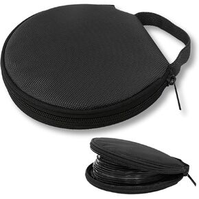 1 PC Car CD Large Capacity Storage Bag, CD Disc Storage Bag, DVD Oxford Cloth Round Storage Box, Universal for Most Cars (Black)