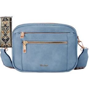 محفظة Telena Crossbody للنساء حقائب صغيرة تمر بالجسم من الجلد النباتي العصري مع حزام كتف قابل للتعديل