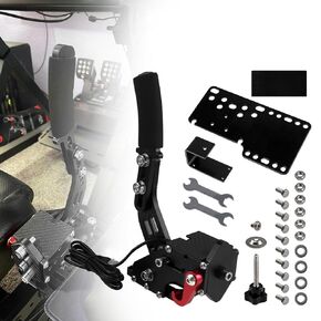 RULLINE PC Racing Game USB Handbrake for 16-Bit SIM - Compatible with G27, G29, G920, G923, T500, T300 - Linear Handbrake with Fixing Clip and Plate