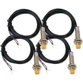2Pcs M12 Inductive Proximity Sensor, NPN NO Proximity Switch, DC 6V-36V 4mm Normally Open Antivibration Proximity Sensor Reverse Power Protection,Directly Connecting with PLC in Saudi Arabia