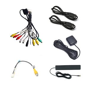 Car Stereo Radio 4G RCA USB CAM in Cable GPS Antenna Wire Harness Kit for 9'' or 10'' Aftermarket Android Headunit with 16pin Power Socket 20pin RCA Port