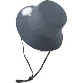 Men's Mesh Bucket Hat for Summer Cooling Fishing Hat Windproof Sun Cap for Hiking, Travel