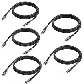 USB C Extension Cable 6.6ft, USB Type-C Extender Male to Female Cord Braided 100W/5A Fast Charging 4K@60Hz Video, [USBC 3.2 Gen2/10Gbps] for MacBook,iPad,Laptop,Tablet,Mobile Phone,USB C Hub,Switch