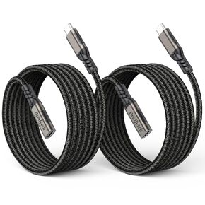 USB C Extension Cable 10FT 2Pack, Long USB C Extender USB C 3.2 Type C Male to Female Cord Charging for iPhone 15/Laptop MacBook/iPad Pro/Magsafe Charger/USB C Hub