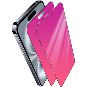 2 Pack for iPhone 16 Privacy Screen Protector for iPhone16 Gradient Red Anti-Spy Tempered Glass Anti Blue Light Private Glass Film Easy Installation Frame 6.1 inch