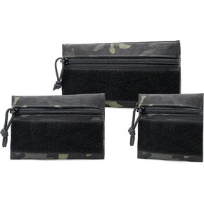 Qavctw 3 Pcs Tactical Admin Pouch Bag with Hook and Loop Tool Storage Bag Snack Pouch Candy Bag Hanging Pouches Backpack Accessory Pouch