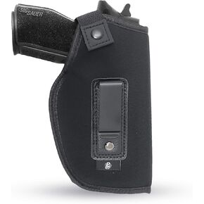 IWB Gun Holster by PH - Concealed Carry Soft Material - Soft Interior - Fits Glock 17 21 23 25 32 38 - Sig Sauer P226 227 | Springfield XDS 4" - Springfield XDE and Similar Full Size Guns XL