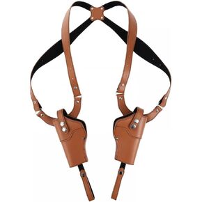 MiOYOOW Dual Shoulder Holster, PU Leather Gun Holster Adjustable Concealment Holster for Men Women(Include Spare Screws)