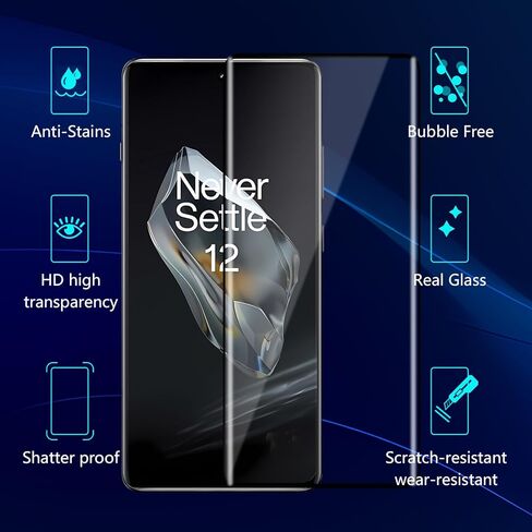 (3 + 1 حزمة) لواقي شاشة Oneplus 12 5G، 3 عبوات من واقي الشاشة الزجاجي المقوى + 1 حزمة واقي عدسة الكاميرا، واقي شاشة من الزجاج المقوى بتغطية كاملة ثلاثية الأبعاد، مقاوم للخدش، خالٍ من الفقاعات in Kuwait
