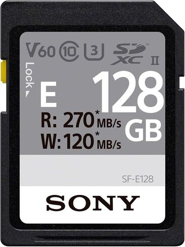 Sony E series SDXC UHS-II Card 64GB, V30, CL10, U3, Max R270MB/S, W70MB/S (SF-E64/T1) in Saudi Arabia